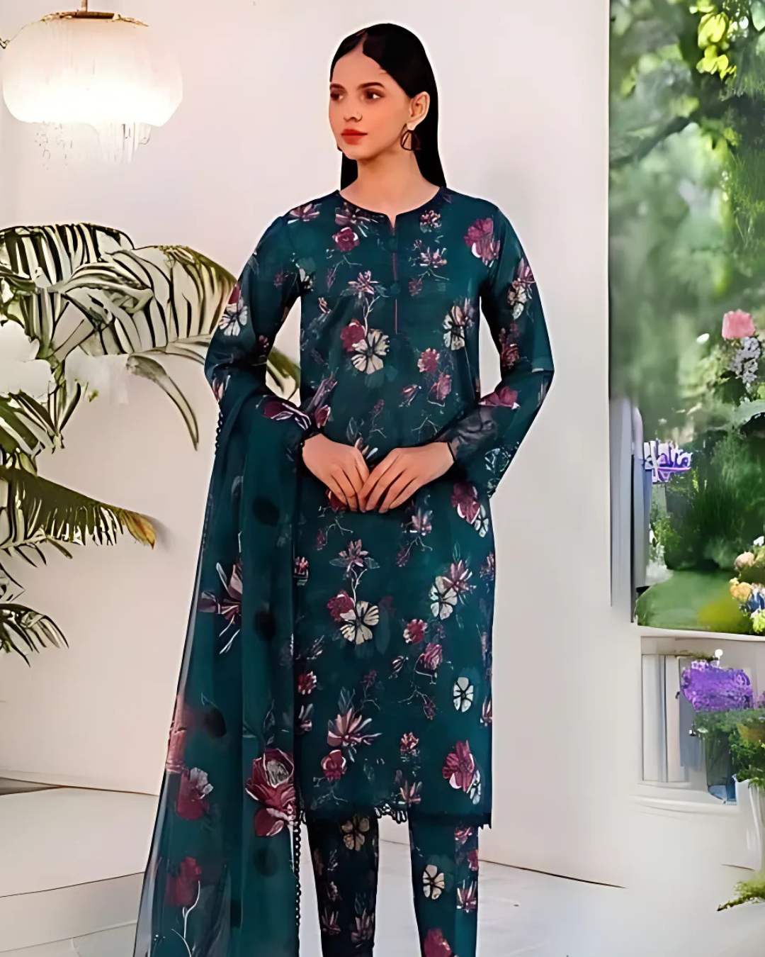 Chirenza Teal Green Karandi 3 Piece