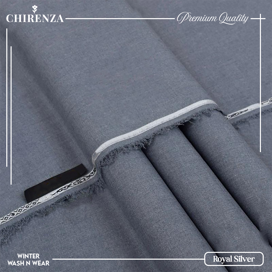 Chirenza Royal Silver Winter Wash n Wear Unstitched Fabric