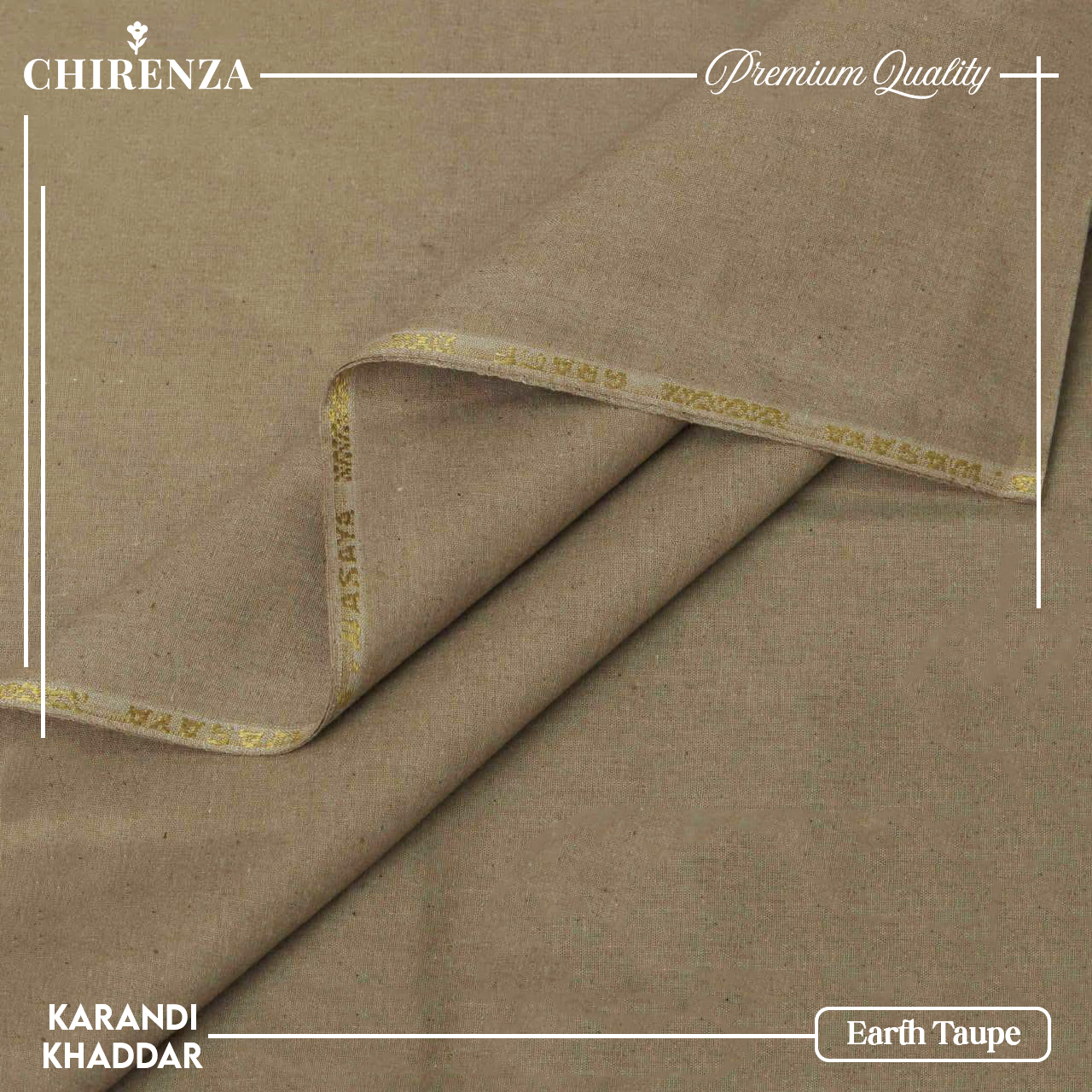 Chirenza Krandi Khaddar – Earth Taupe Unstitched Winter Fabric