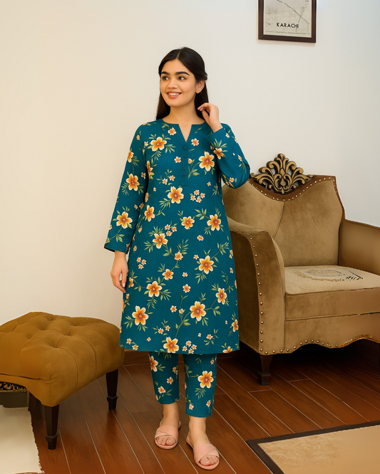 Chirenza Azure Dream Digital Premium Khaddar 2 Piece