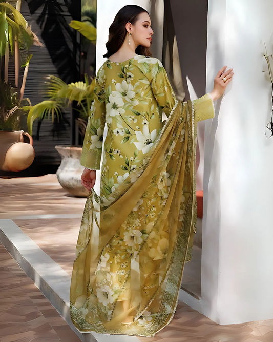 Chirenza Pistachio Bloom Viscose 3 Piece