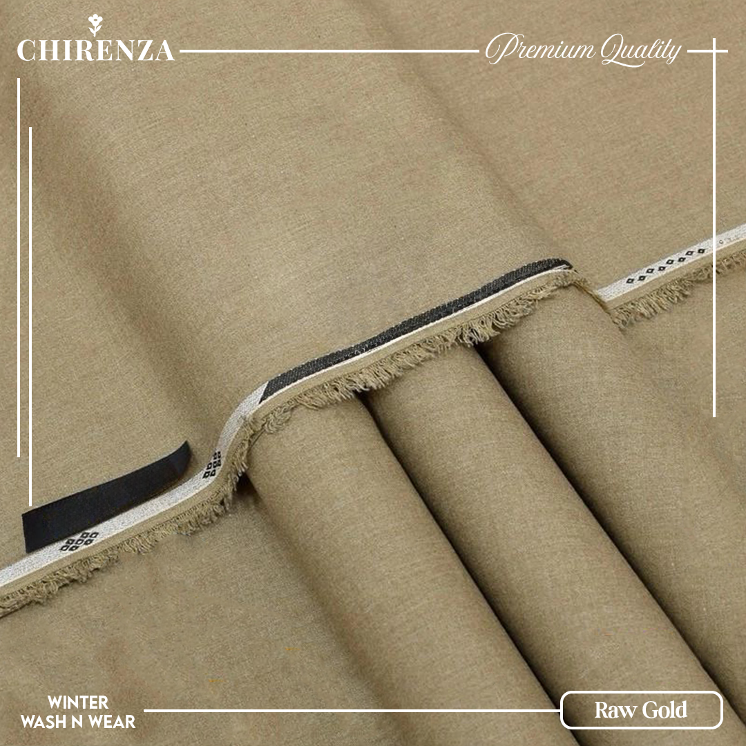 Chirenza Raw Gold Winter Wash n Wear Unstitched Fabric