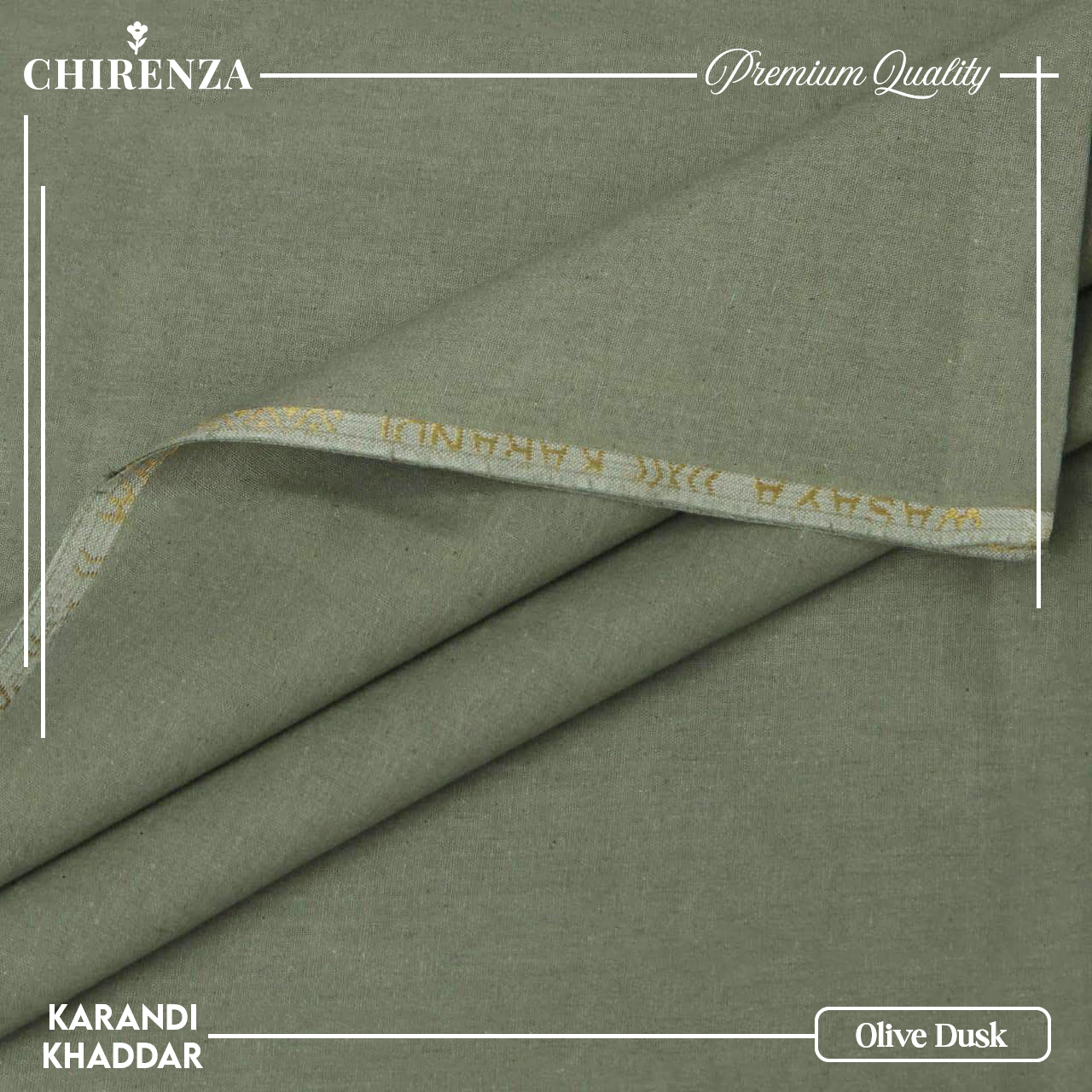 Chirenza Krandi Khaddar – Olive Dusk Unstitched Winter Fabric