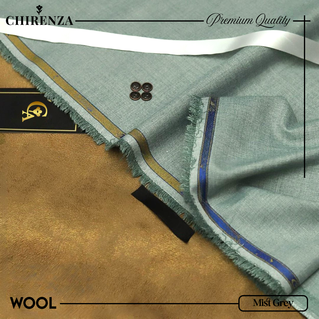 Chirenza Wool – Mist Grey Unstitched Winter Fabric