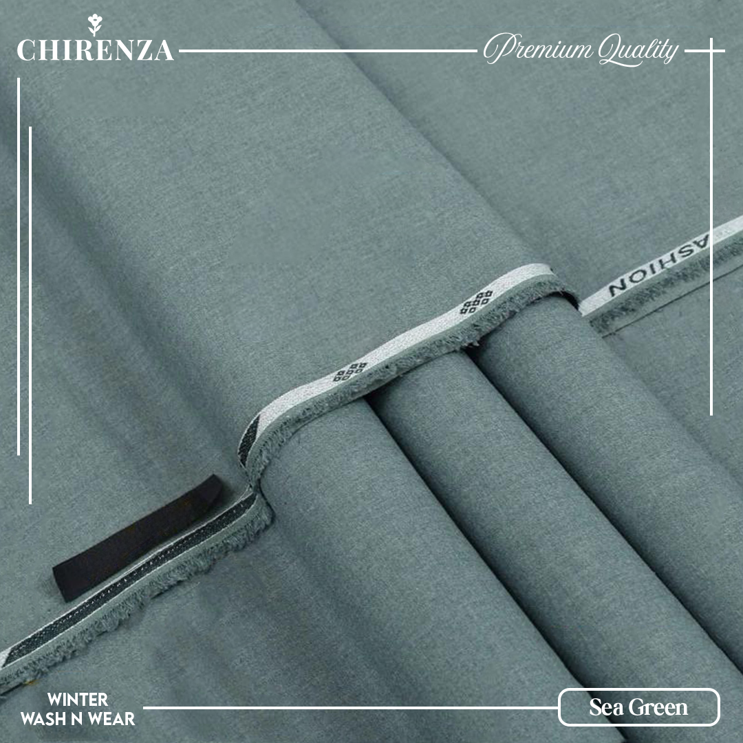Chirenza Sea Green Winter Wash n Wear Unstitched Fabric