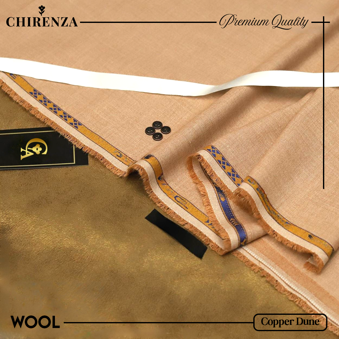 Chirenza Wool – Copper Dune Unstitched Winter Fabric