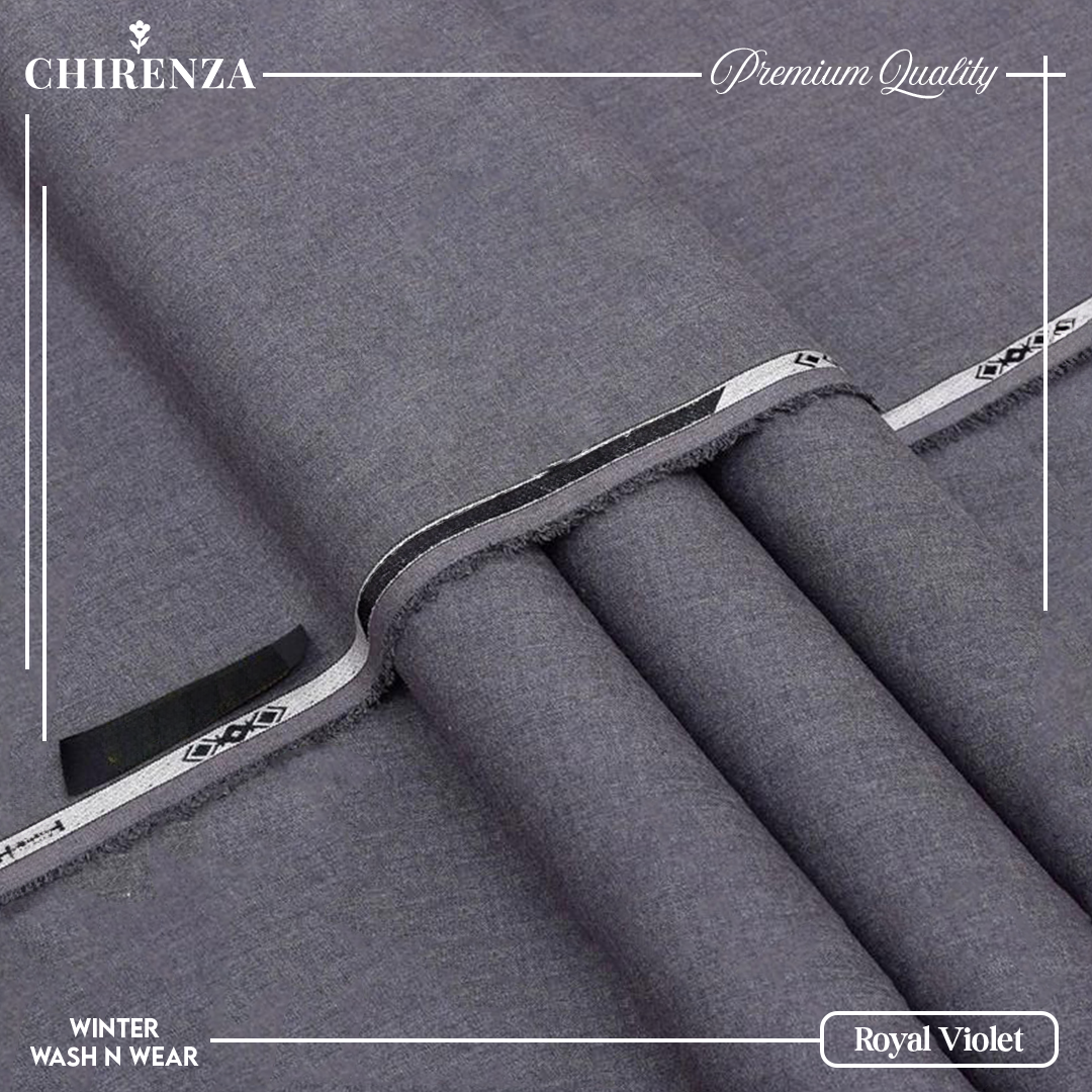 Chirenza Royal Violet Winter Wash n Wear Unstitched Fabric
