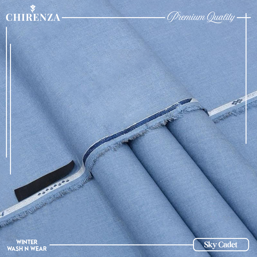 Chirenza Sky Cadet Winter Wash n Wear Unstitched Fabric