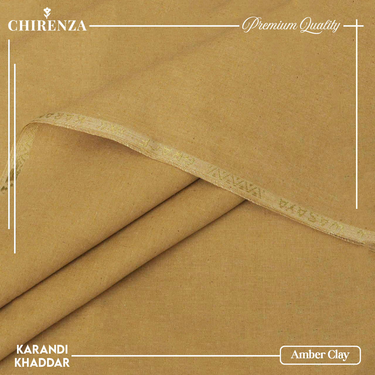 Chirenza Krandi Khaddar – Amber Clay Unstitched Winter Fabric