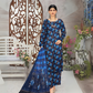 SAYA Midnight Blue Digital Premium Viscose Linen 3-Piece Suit