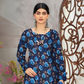 SAYA Midnight Blue Digital Premium Viscose Linen 3-Piece Suit