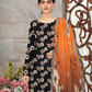 SAYA Noir Sunset Digital Premium Viscose Linen 3-Piece Suit