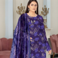 Chirenza Premium Royal Blue Floral Viscose Suit 3 Piece Embroidered Set
