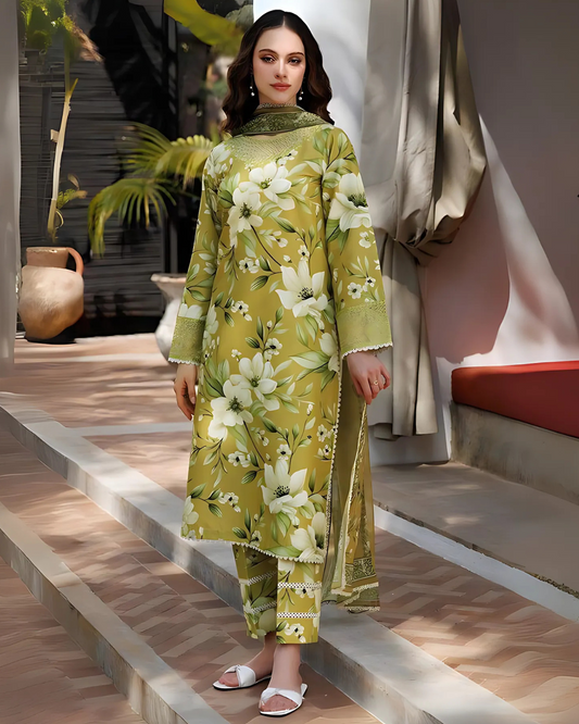 Chirenza Pistachio Bloom Viscose 3 Piece