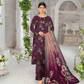 SAYA Plum Elegance Digital Premium Viscose Linen 3-Piece Suit