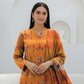 Chirenza Premium Mustard & Orange Ombre Viscose Suit 3 Piece Embroidered Set