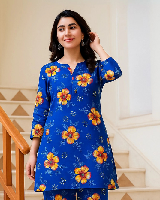 Chirenza Indigo Dream Digital Premium Khaddar 2 Piece