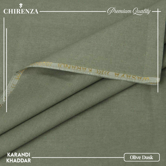 Chirenza Krandi Khaddar – Olive Dusk Unstitched Winter Fabric