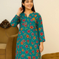 Chirenza Turquoise Blossom Digital Premium Khaddar 2 piece