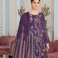 Chirenza Premium Deep Purple Digital Print Viscose Suit