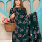 Chirenza Emerald Bloom 3 Piece Premium Digital Doria Linen Suit