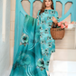 Chirenza Aqua Bloom 3 Piece Premium Digital Doria Linen Suit
