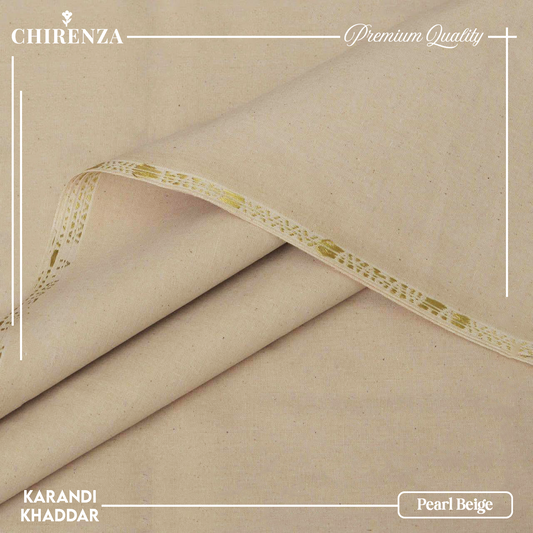 Chirenza Krandi Khaddar – Pearl Beige Unstitched Winter Fabric