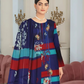 Kashish Midnight Stripes Digital Premium Viscose Bana Dora 3-Piece Suit