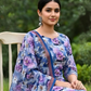 Chirenza Al Karam Digital Khaddar Suit in Serene Blue & Purple Floral