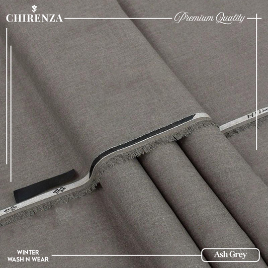 Chirenza Ash Grey Winter Wash n Wear Unstitched Fabric