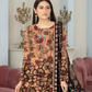 Chirenza Premium Brown Floral Digital Print Viscose Suit 3 Piece Embroidered Set