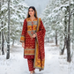 Chirenza Al Karam Digital Khaddar Suit in Rustic Red & Mustard