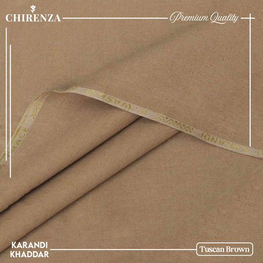 Chirenza Krandi Khaddar – Tuscan Brown Unstitched Winter Fabric