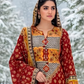 Chirenza Al Karam Digital Khaddar Suit in Rustic Red & Mustard