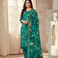 Chirenza Al Karam Digital Khaddar Suit in Vibrant Teal Floral