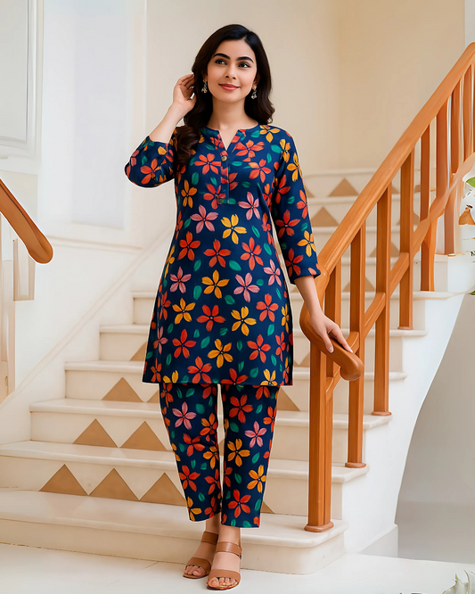 Chirenza Midnight Garden Digital Premium Khaddar 2 Piece